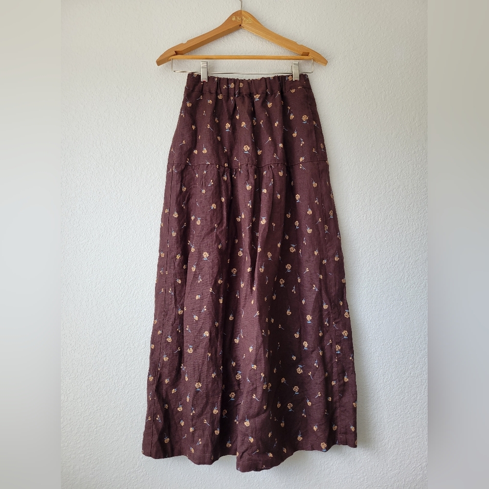 NPL Anjali skirt is espresso roses, small - Picture 3 of 4